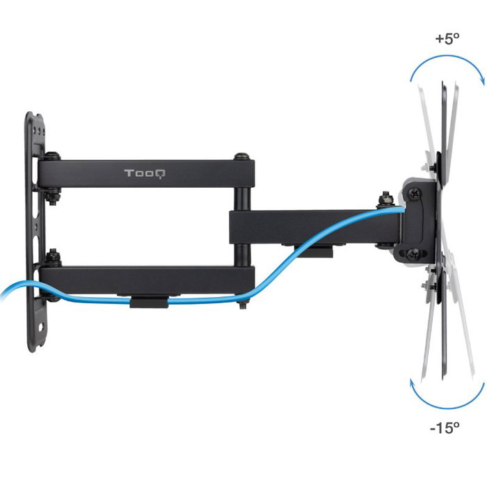 TooQ Soporte Pared TV Extensible Giratorio Inclinable LP1345TN-B para Pantallas 13-43" hasta 20kg Negro